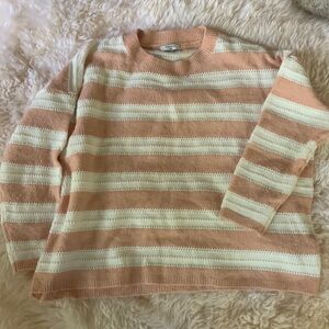 Pink and Cream Stripe Sweater